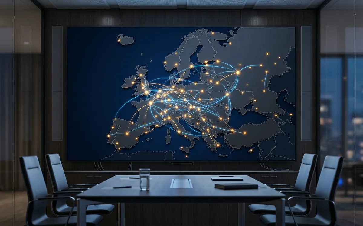 Carte Europe avec points de présence Allianz
