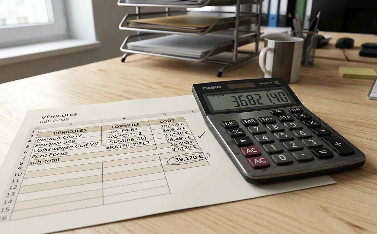 Calcul de coûts d'assurance flotte