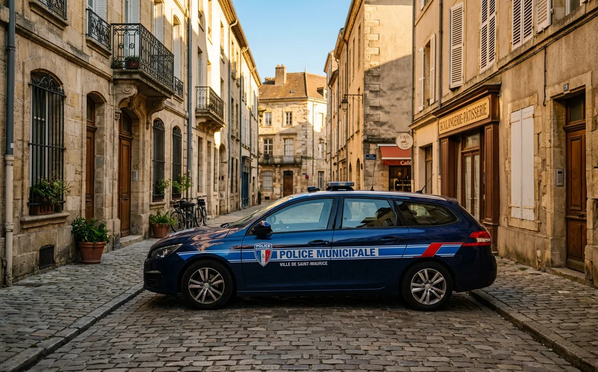 Véhicule de police municipale en centre-ville